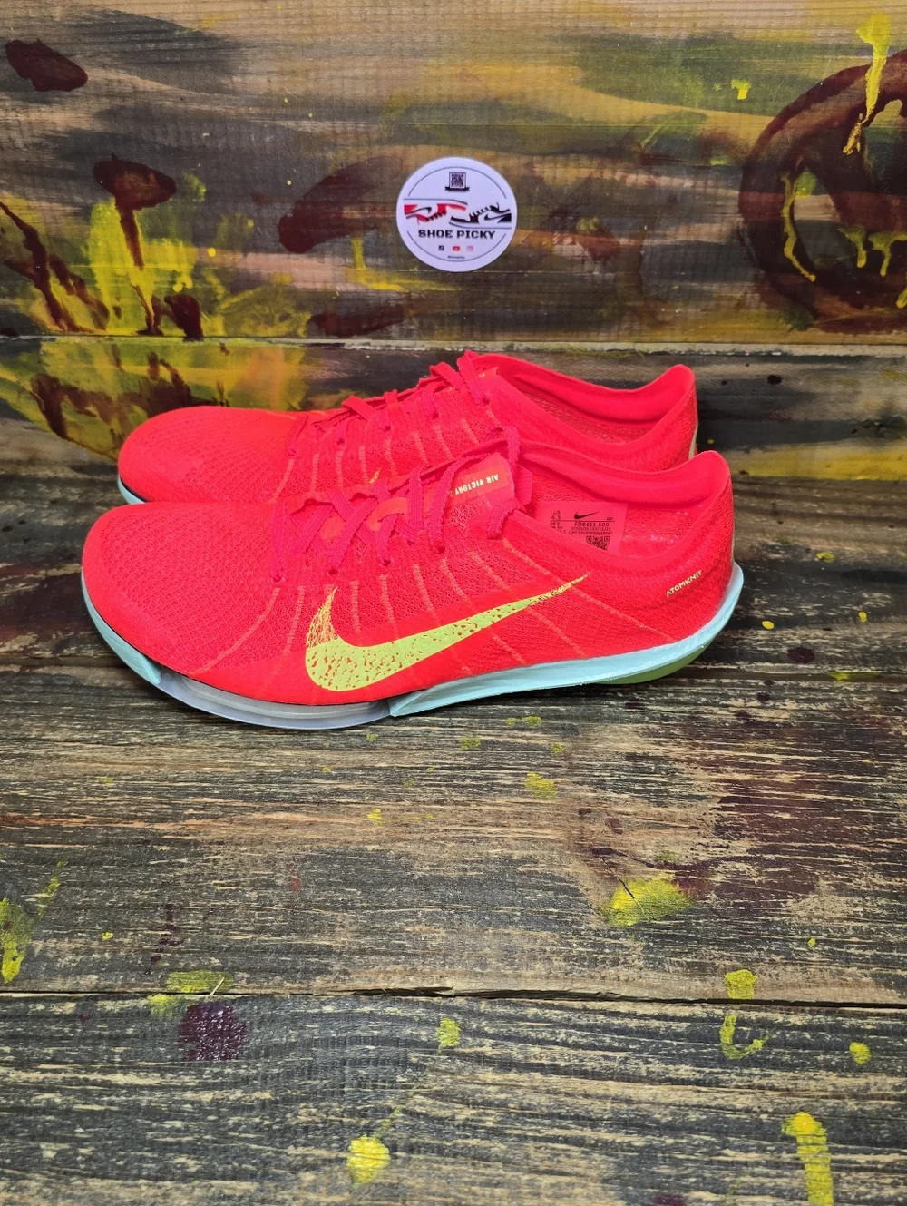 Nike‎ Air Zoom Victory 2 Spikes Bright Crimson Lime Men Sz 5.5, 6.5 FD8411-600